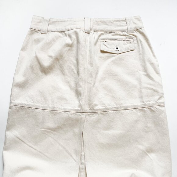 Helsa Maxi Skirt Cotton Denim Ecru Size XL NEW NWT - Picture 9 of 12